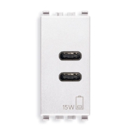 Механизм розетки - зарядное устройство C+C-USB 15 Вт 3A 5V 1 м Vimar Eikon цвет белый 20292.CC.B