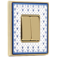 Выключатель FEDE VINTAGE PORCELAIN BLUE LYS- Золото