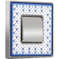 Выключатель FEDE VINTAGE PORCELAIN BLUE LYS- Хром