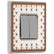 Выключатель FEDE VINTAGE PORCELAIN BROWN LYS- Хром